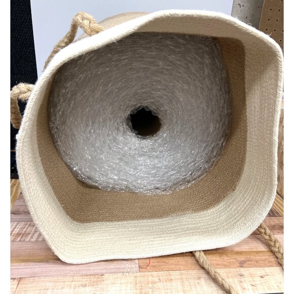 Ikea Woven Jute & Cotton Storage Basket With Handles - Picture 4 of 4